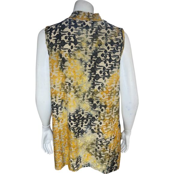 LOGO by Lori Goldstein Tie Dye Clip Jacquard Sleeveless Top Champagne Medium - Picture 8 of 14